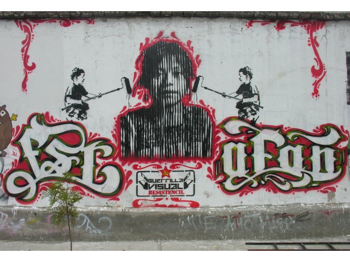 Stencil Niña Zapatista Kitu Ecuador latinoamerica