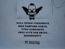 Hola señor Presidente. Hice campaña con el otro candidato pero voté por usted... Borokrusty