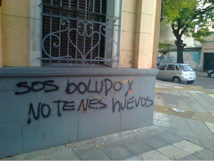 Sos boludo y no tenés huevos