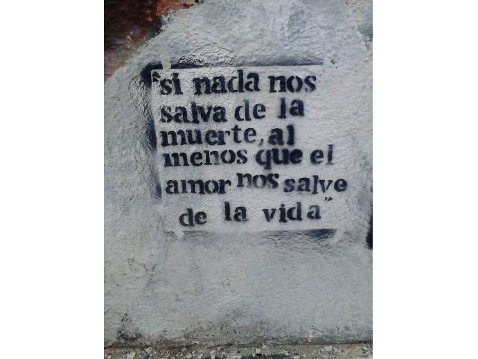 "Si nada nos salva de la muerte, al menos que el amor nos salve de la