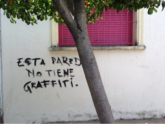 Esta pared no tiene grafitti