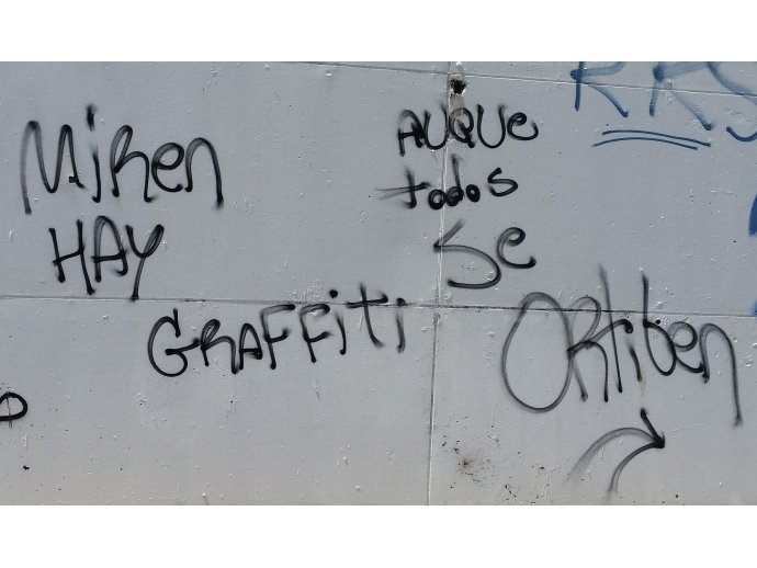 miren hay graffitis, aunque todos se ortiben